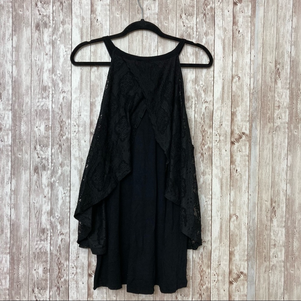 Torrid Black Double Layer Split Back Crochet Top … - image 4